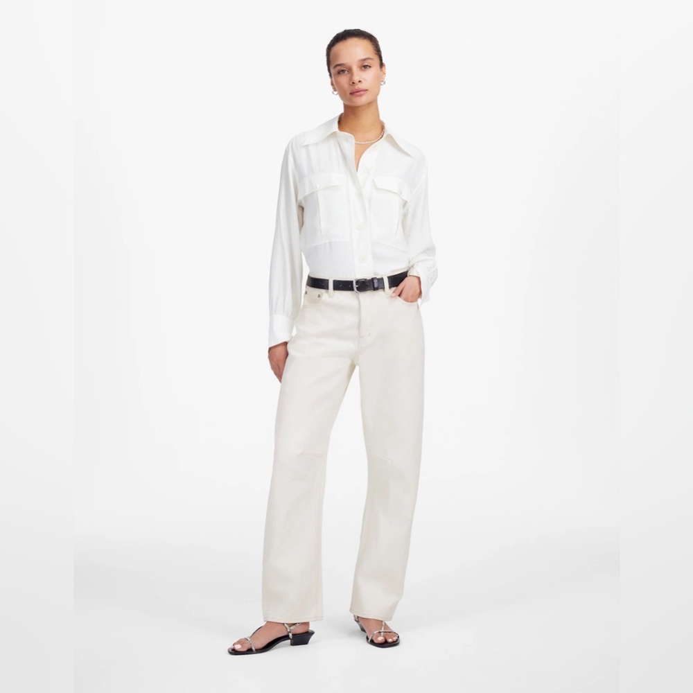 The Darted Barrel-Leg Jean in Vintage Canvas